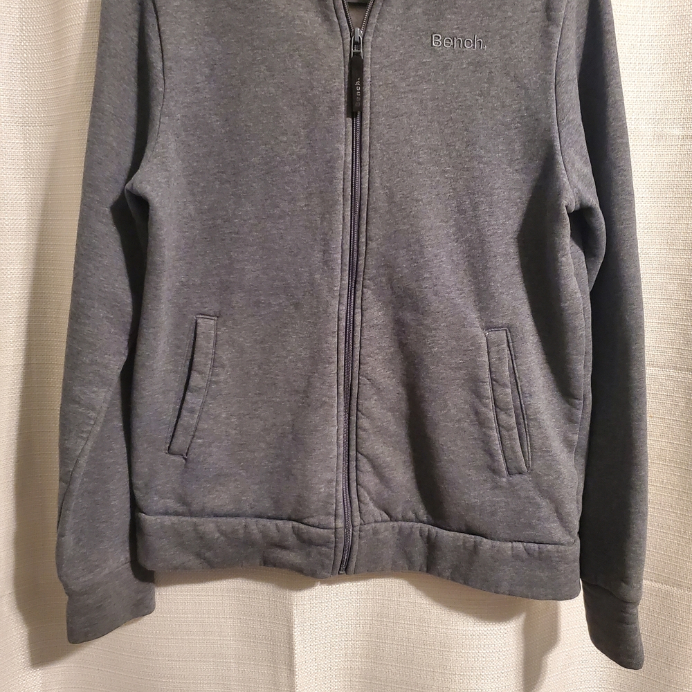 (3/$20) Bench Men's Grey Fleece Zip-Up Sweater Size S - Picture 4 of 13